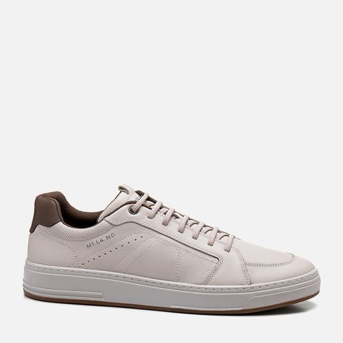 Sapatênis ou Tênis Casual Feito em Couro Napa Soft Macio Calce Prático em Elástico Sola Caixa Masculino Milano Gelo/chumbo 13316