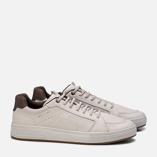 Sapatênis ou Tênis Casual Feito em Couro Napa Soft Macio Calce Prático em Elástico Sola Caixa Masculino Milano Gelo/chumbo 13316