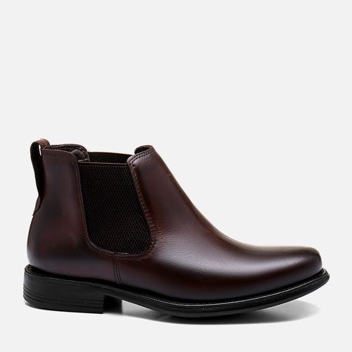 Bota Chelsea tipo Botina sem Amarração Feita em Couro Macia Napa Soft Calce Prático Elástico Palmilha Anatômica Masculino Milano Dark Chocolate 13585