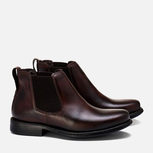 Bota Chelsea tipo Botina sem Amarração Feita em Couro Macia Napa Soft Calce Prático Elástico Palmilha Anatômica Masculino Milano Dark Chocolate 13585