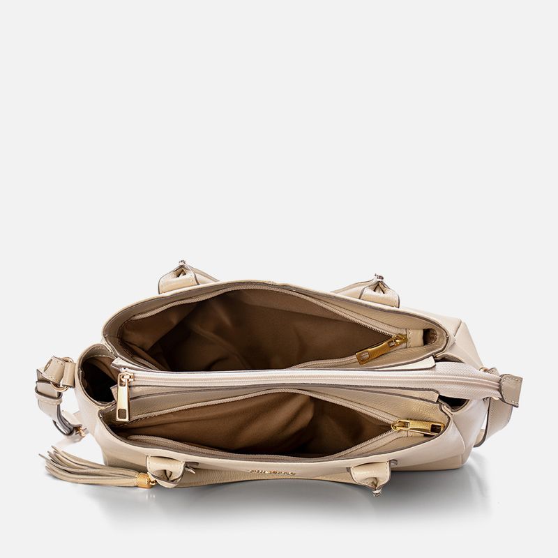 Bolsa-Tote-ou-de-Mao-Feita-em-Couro-Grande-Retangular-com-Alca-Tiracolo-Transversal-Opcional-Vira-Italiana-Feminina-Milano-Off-White-13--5-