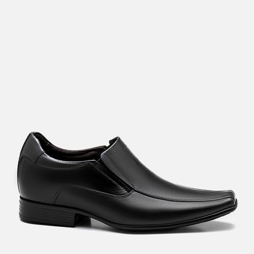 Sapato Social Clássico Elevação Aumenta Altura Fique + Alto Sapato até + 6cm Feito em Couro Macio Napa Soft Masculino Milano Preto 13659