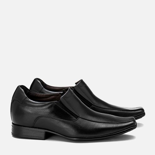 Sapato Social Clássico Elevação Aumenta Altura Fique + Alto Sapato até + 6cm Feito em Couro Macio Napa Soft Masculino Milano Preto 13659