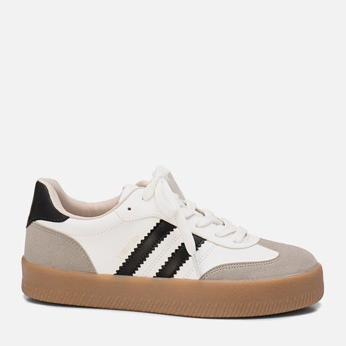 Tênis Sola Caixa Visual Esportivo Mix Materiais Metalizado Feminino Milano Branco 13810