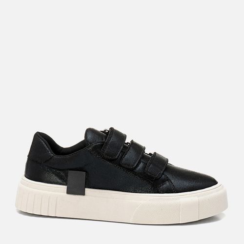 Tênis Sola Caixa Alta Visual Esportivo Calce Prático Velcro Feminino Milano Preto 12844