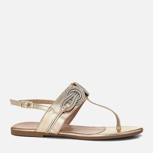 Sandália Rasteira de Dedo Brilho Manta de Strass Nozinho  Feminino Milano Ouro Light 13769