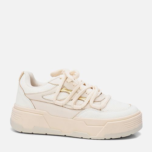 Tênis Sola Caixa Alto Plataforma Mix Cores Materiais Cadarço Braids Cordas Esportivas Trançados Feminino Milano Off White 13786