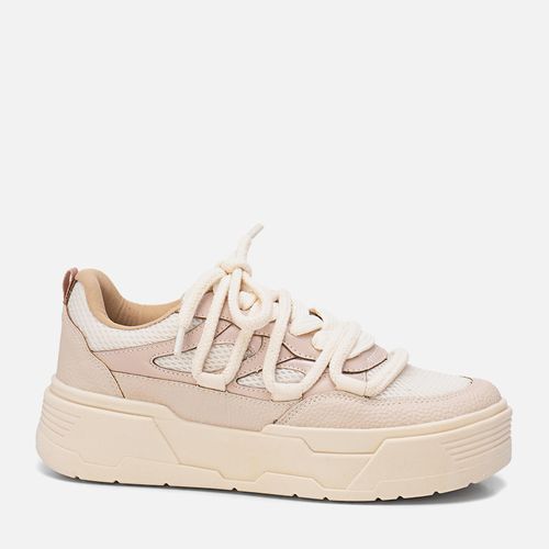 Tênis Sola Caixa Alto Plataforma Mix Cores Materiais Cadarço Braids Cordas Esportivas Trançados Feminino Milano Rosado 13786