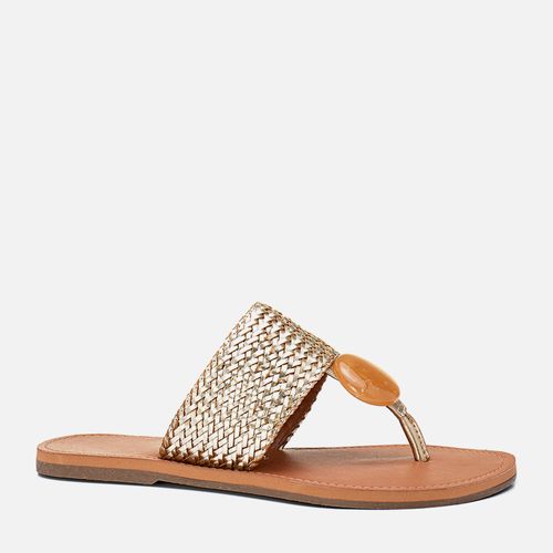 Rasteiras-flats Feminino Milano Ouro Light 13539