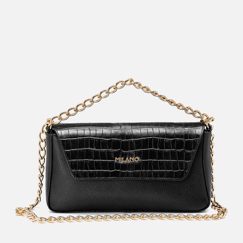 Bolsa-Feita-em-Couro-Tiracolo-Media-2-em1--Retangular-Croco-Alca-Tiracolo-Regulavel-Corrente-Femininas-Feminina-Milano-Pretopreto-13858--4-
