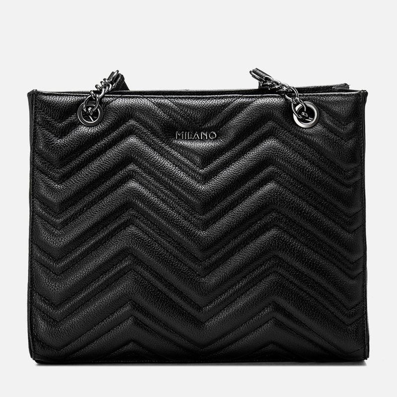 Bolsa-Tote-ou-de-Mao-Feita-em-Couro-Media-Matelasse-Alca-Corrente-Feminina-Milano-Preto-13863--2-