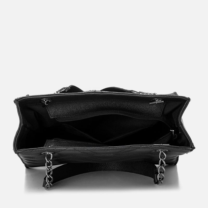 Bolsa-Tote-ou-de-Mao-Feita-em-Couro-Media-Matelasse-Alca-Corrente-Feminina-Milano-Preto-13863--5-