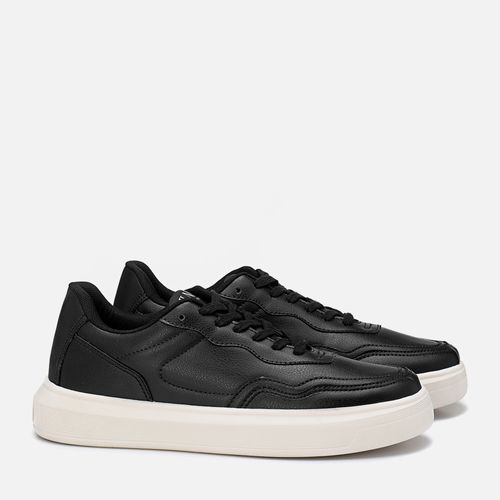 Sapatênis ou Tênis Casual Linha Green Napa Sintético com Amarração Anatômica Amortecedor Dual Gel Super Macio Conforto Masculino Milano Preto 13918