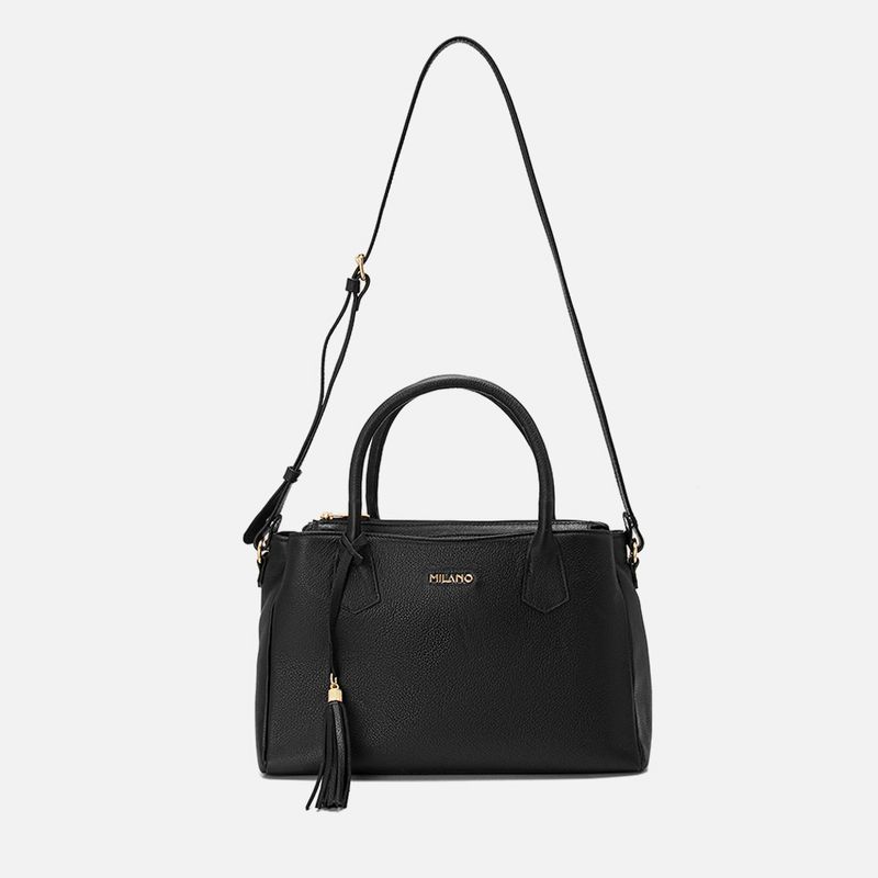 Bolsa-Tote-ou-de-Mao-Feita-em-Couro-Grande-Retangular-com-Alca-Tiracolo-Transversal-Opcional-Vira-Italiana-Feminina-Milano-Preto---1-