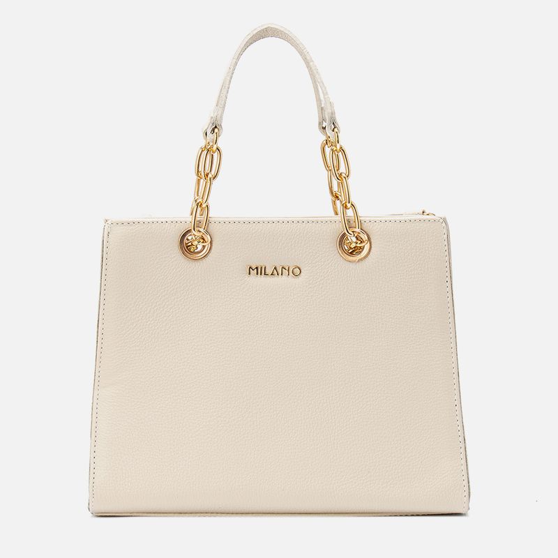 Bolsa-Media-Feita-em-Couro-tipo-Tote-de-Mao-com-Alca-Corrente-Opcional-Tiracolo-ou-Transversal-Feminina-Milano-Off-White-13919--1-
