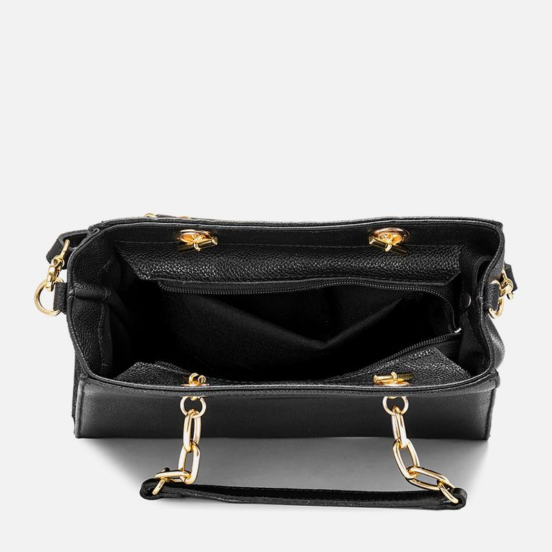 Bolsa-Media-Feita-em-Couro-tipo-Tote-de-Mao-com-Alca-Corrente-Opcional-Tiracolo-ou-Transversal-Feminina-Milano-Preto-13919--5-