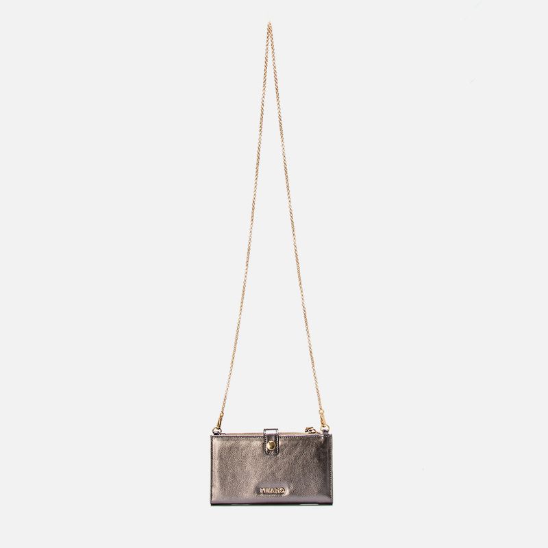 Bolsa-Carteira-2-em-1-Pequena-Feita-em-Couro-com-Alca-em-Corrente-Dourada-Opcional-Feminina-Milano-Prata-Velho-13994--2-