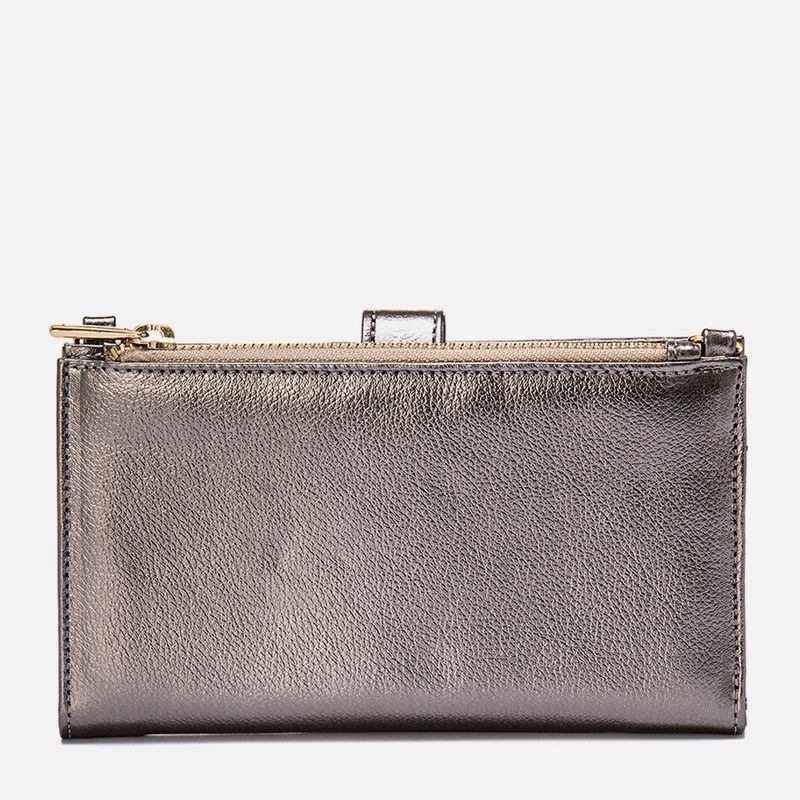 Bolsa-Carteira-2-em-1-Pequena-Feita-em-Couro-com-Alca-em-Corrente-Dourada-Opcional-Feminina-Milano-Prata-Velho-13994--4-