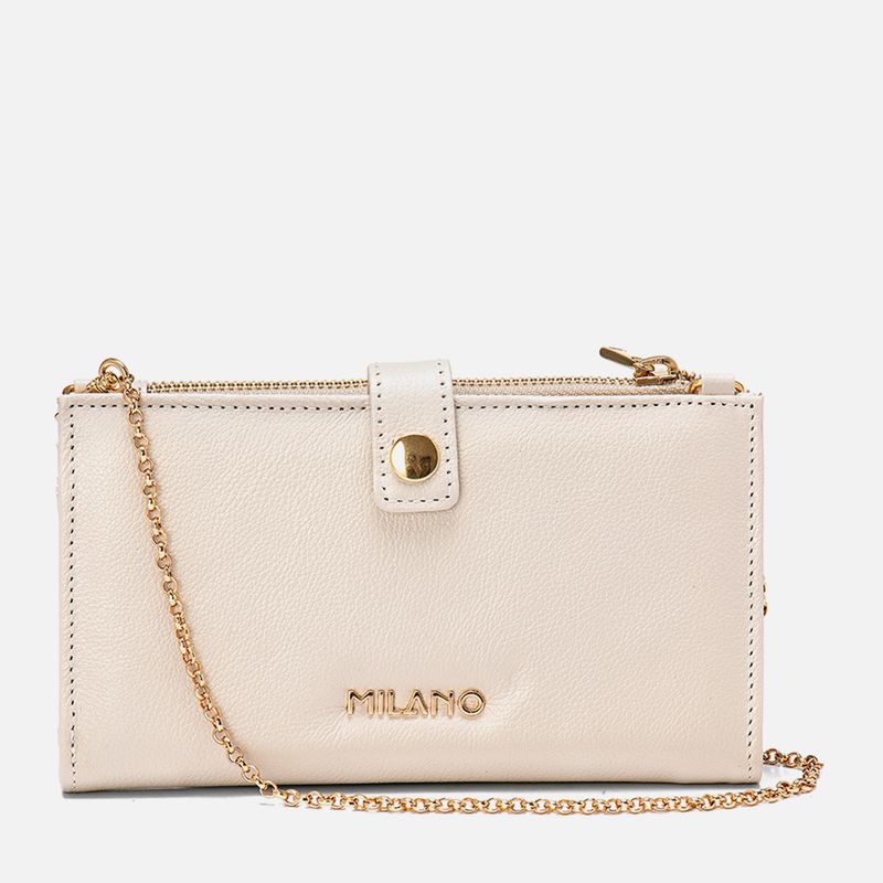 Bolsa-Carteira-2-em-1-Pequena-Feita-em-Couro-com-Alca-em-Corrente-Dourada-Opcional-Feminina-Milano-Off-White-13994--1-