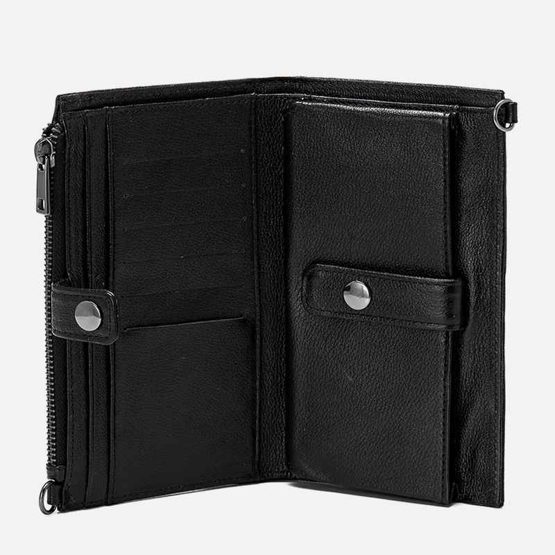 Bolsa-Carteira-2-em-1-Pequena-Feita-em-Couro-com-Alca-em-Corrente-Dourada-Opcional-Feminina-Milano-Preta-13994--5-