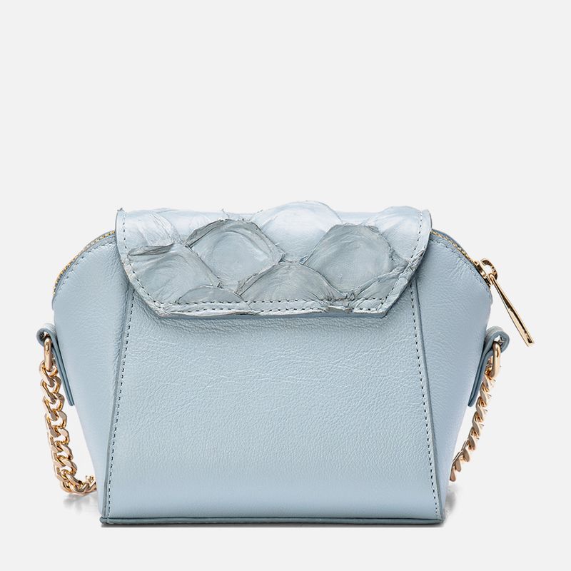 Bolsa-Tiracolo-ou-Transversal-Pequena-Feita-Mix-Couro-Exotico-Pirarucu-e-Bovino-Aba-Frontal-Alca-Corrente-Feminina-Milano-Azul-Skyazul-Sky---3-