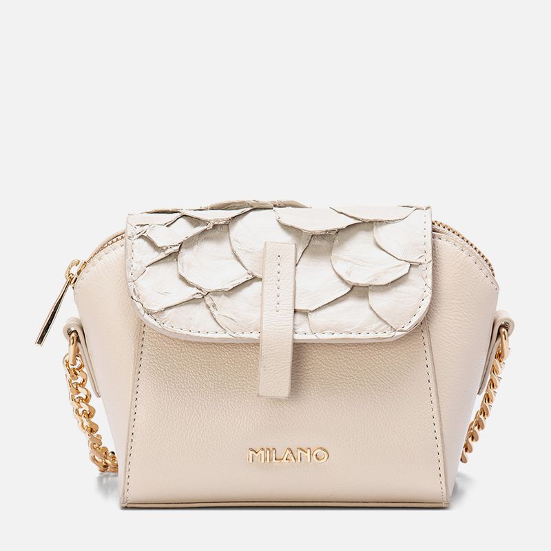 Bolsa-Tiracolo-ou-Transversal-Pequena-Feita-Mix-Couro-Exotico-Pirarucu-e-Bovino-Aba-Frontal-Alca-Corrente-Feminina-Milano-Off-White-13