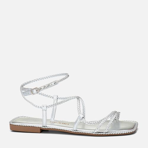Rasteiras-flats Feminino Milano Prata 13685