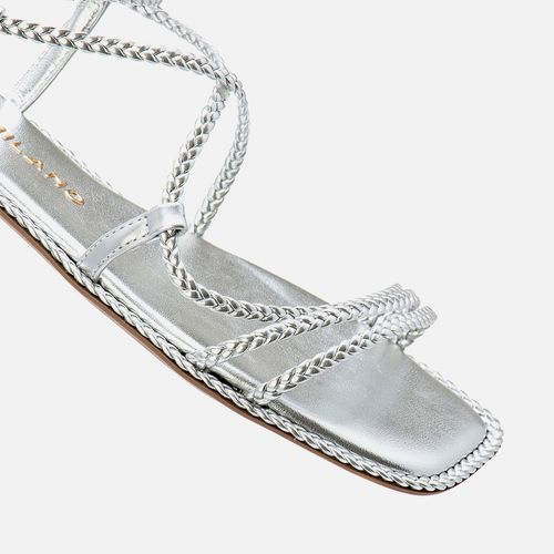 Rasteiras-flats Feminino Milano Prata 13685