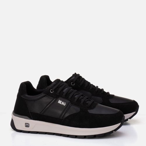 Sapatênis ou Tênis Casual Linha Green Alternativo Calce Prático Elástico Sem Amarração Palmilha Anatômica Masculino Milano Preto/preto 13967