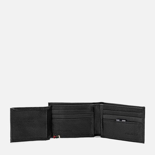 Carteira Feita em Couro Napa Soft 1 Porta Cédula 6 Porta Cartão 1 Documento 2 Bolsos Sem Zíper Masculinas Milano Preto 13846