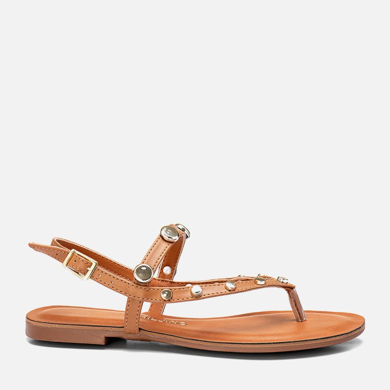 Rasteiras-flats Feminino Milano Caramelo 13980 -1-.jpg