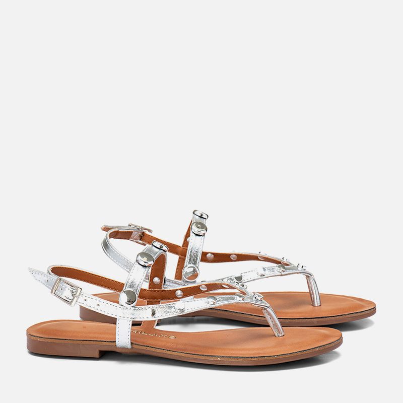 Rasteiras-flats Feminino Milano Prata 13980 -2-.jpg