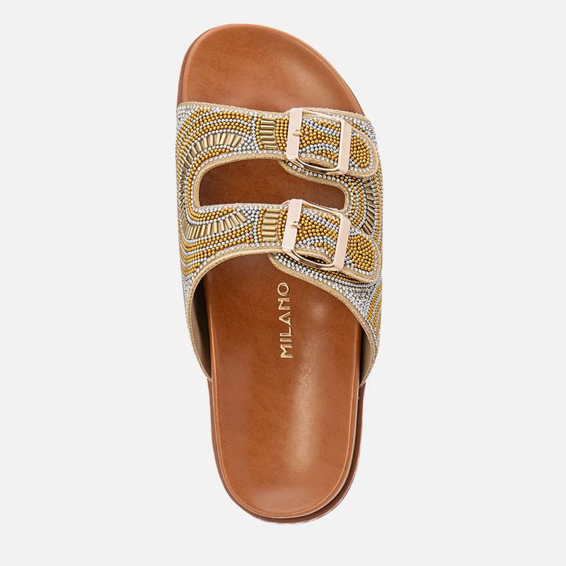 Sandalia-Papete-tipo-Birken-Tira-Cravejada-Mix-de-Strass-e-Pedrarias-Fivela-Feminino-Milano-Ouro-13783--5-