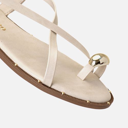 Rasteiras-flats Feminino Milano Off White 13928