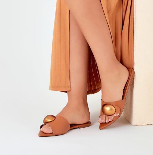 Rasteiras-flats Feminino Milano Onça 14057