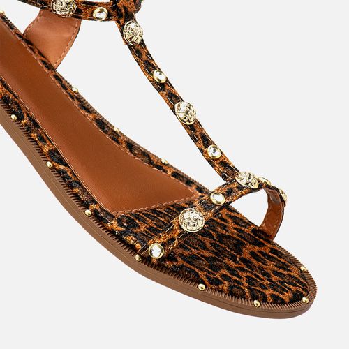 Rasteiras-flats Feminino Milano Onça 13517