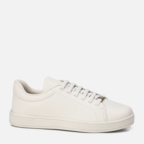 Tênis ou Sapatênis Básico com Solado Caixa Branco Baixo com Calce Prático em Elástico Feminino Milano Off White 14134