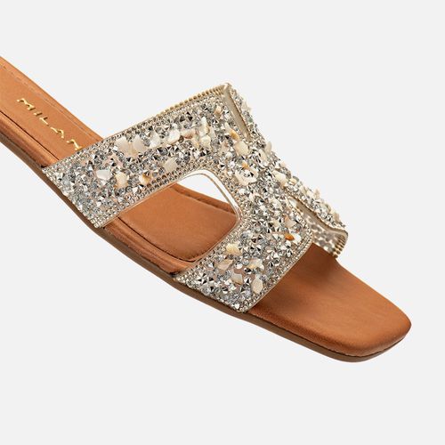 Rasteiras-flats Feminino Milano Cristal 13898