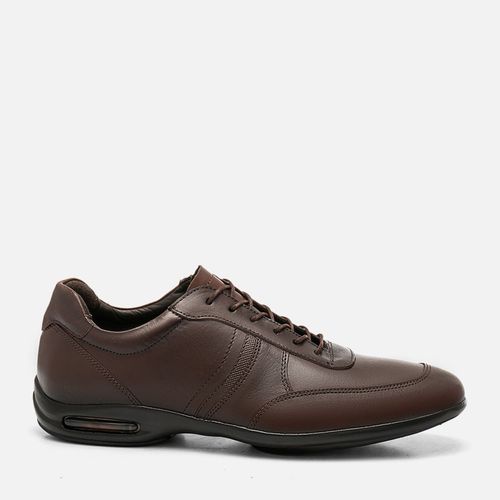 Sapato Casual Conforto com Amarração Feito em Couro Macio Napa Soft Solado Bolha Ar Masculino Milano Dark Chocolate 13959