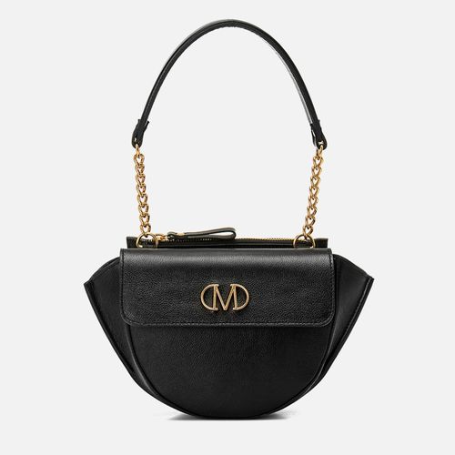 Bolsa Média Hobo ou Meia Lua Feita Couro Estilo Boho com Alça Opcional Tiracolo ou Transversal com Regulagem Feminina Milano Preto/preto/preto 14243