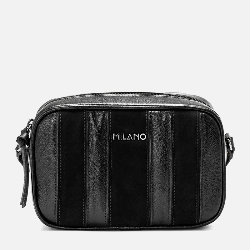 Bolsa Pequena Tiracolo ou Transversal Feita em Mix de Couro com Formato Retangular e Alca com Regulagem de Altura Feminina Milano Pretopreto 14237 -1-.jpg