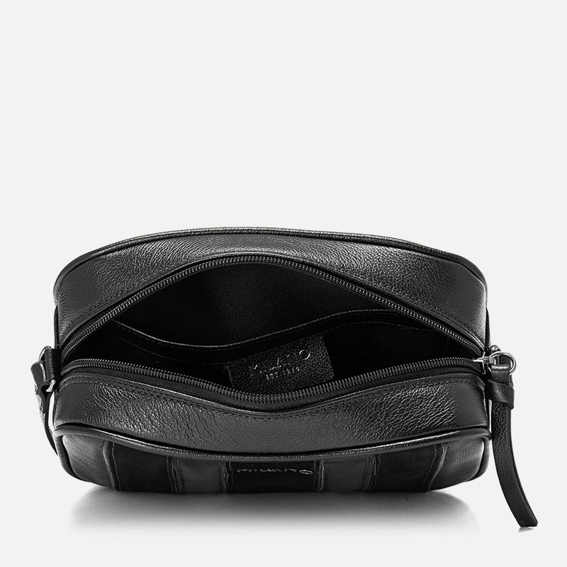 Bolsa Pequena Tiracolo ou Transversal Feita em Mix de Couro com Formato Retangular e Alca com Regulagem de Altura Feminina Milano Pretopreto -6-.jpg