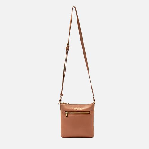 Bolsa Tiracolo Pequena Feita em Couro ou Transversal com Bolso Frontal em Zíper e Alça com Regulagem de Altura Feminina Milano Muss 14216