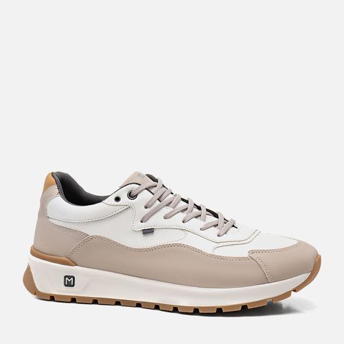 Sapatênis ou Tênis Casual Linha Green Alternativo Calce por Amarração Feito em Napa Soft Palmilha Anatômica Masculino Milano Tartufo/branco 13966