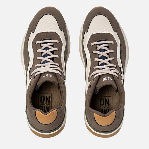 Sapatênis ou Tênis Casual Linha Green Alternativo Calce por Amarração Feito em Napa Soft Palmilha Anatômica Masculino Milano Storm/off White 13966