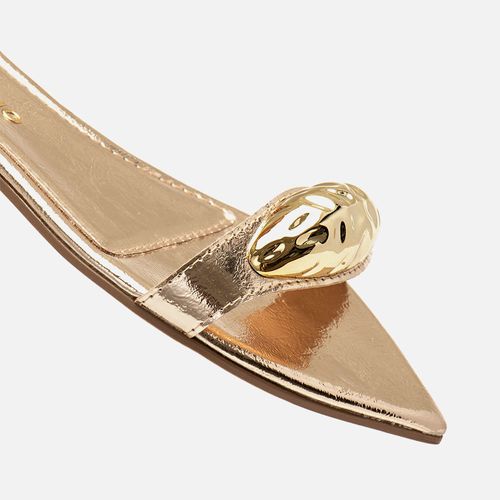 Rasteiras-flats Feminino Milano Ouro Light 14228