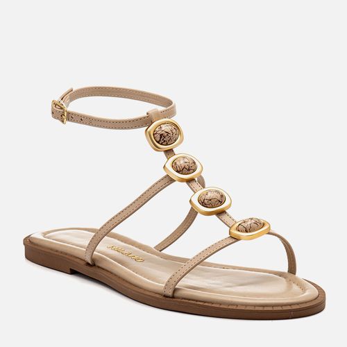 Rasteiras-flats Feminino Milano Bege 14274