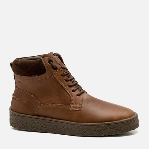 Bota Coturno com Amarração Feito em Couro Graxo e Camurça Palmilha Anatômica Masculino Milano Old Sahara 14291