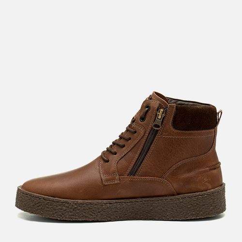 Bota Coturno com Amarração Feito em Couro Graxo e Camurça Palmilha Anatômica Masculino Milano Old Sahara 14291