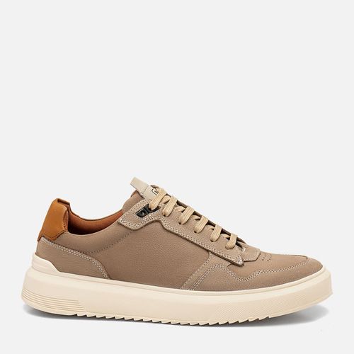 Tênis Casual com Amarração Feito em Couro Macio Napa Soft e Camurça Palmilha Anatômica Amortecedor Biolatex Conforto Masculino Milano Gelo 14258